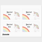 Unicorn rainbow rechthoekige sticker (Vel)