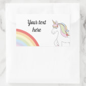 Unicorn rainbow rechthoekige sticker (Tas)