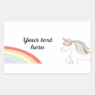 Unicorn rainbow rechthoekige sticker