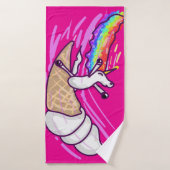 Unicorn Rainbow Riding Ice Cream Cone Badhanddoek (Badhanddoek)