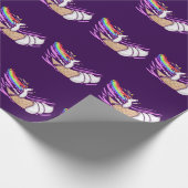 Unicorn Rainbow Riding Ice Cream Cone Cadeaupapier (Hoek)