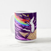 Unicorn Rainbow Riding Ice Cream Cone Koffiemok (Voorkant links)