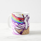 Unicorn Rainbow Riding Ice Cream Cone Koffiemok (Voorkant links)