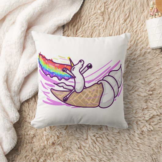 Unicorn Rainbow Riding Ice Cream Cone Kussen (Deken)