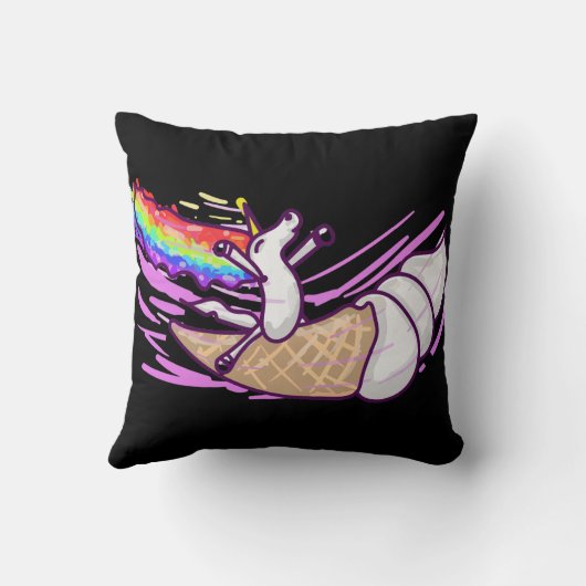 Unicorn Rainbow Riding Ice Cream Cone Kussen (Achterkant)