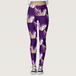 Unicorn Rainbow Riding Ice Cream Cone Leggings