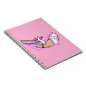 Unicorn Rainbow Riding Ice Cream Cone Notitieboek (Rechterzijde)