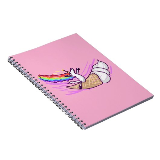 Unicorn Rainbow Riding Ice Cream Cone Notitieboek (Rechterzijde)
