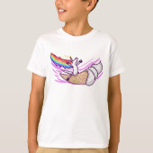Unicorn Rainbow Riding Ice Cream Cone T-shirt (Voorkant)