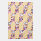 Unicorn Rainbow Riding Ice Cream Cone Theedoek (Verticaal)