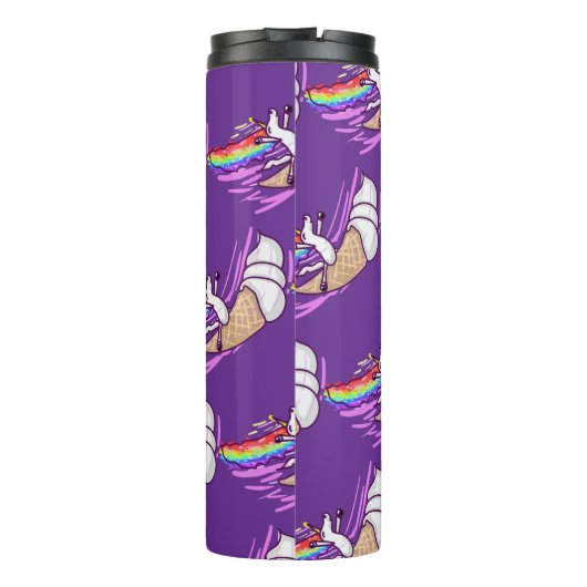 Unicorn Rainbow Riding Ice Cream Cone Thermosbeker (Achterkant)