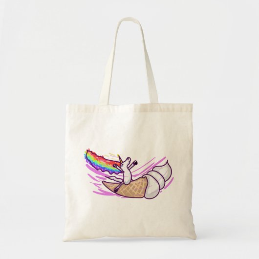Unicorn Rainbow Riding Ice Cream Cone Tote Bag (Voorkant)