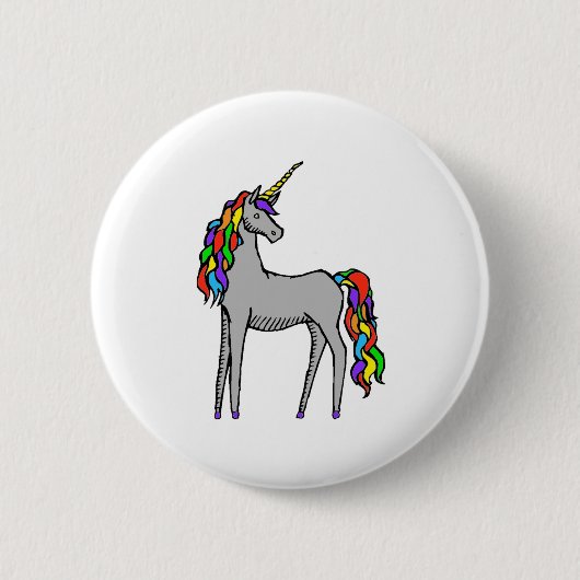 Unicorn Rainbow Ronde Button 5,7 Cm (Voorkant)