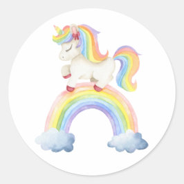 Unicorn Rainbow Ronde Sticker