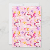 Unicorn Rainbow roze Magical One 1st Birthday Kaart (Achterkant)