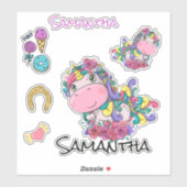 Unicorn Rainbow Roze Sticker (Vel)