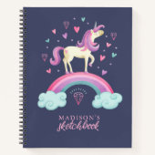 Unicorn Rainbow Sketchbook Notitieboek (Voorkant)