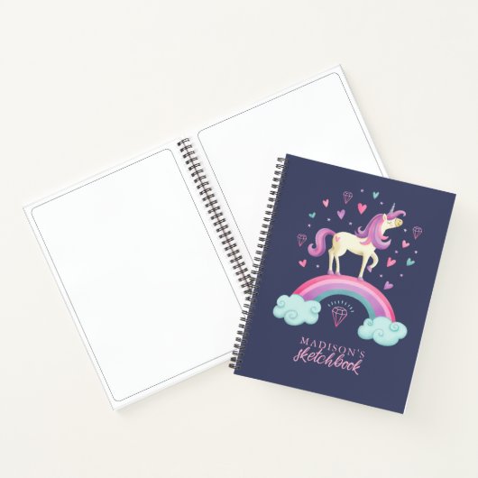 Unicorn Rainbow Sketchbook Notitieboek (Binnen)