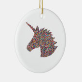 Unicorn Rainbow Sprinkle Ceramic Ornament (Rechts)