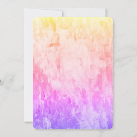 Unicorn Rainbow Sprinkles Birthday Uitnodiging (Achterkant)