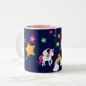 Unicorn Rainbow Stars. Fairy Tale Mok (Voorkant links)
