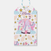 Unicorn Rainbow Stars Magical Birthday Name Cadeaulabel (Voorkant)