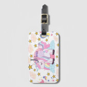 Unicorn Rainbow Stars Magical Personical Bagagelabel (Voorkant (verticaal))