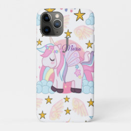 Unicorn Rainbow Stars Magische Naam Monogram Case-Mate iPhone Case