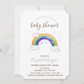 Unicorn Rainbow Stripes Baby shower Kaart (Voorkant)