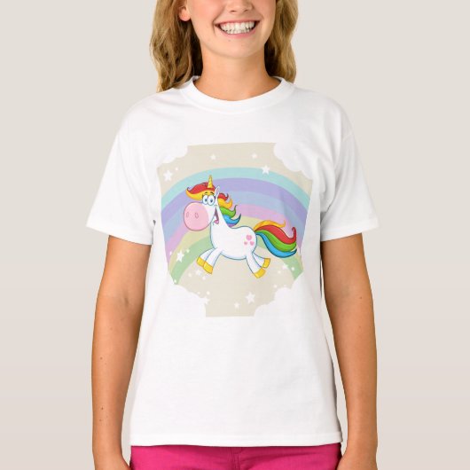 Unicorn Rainbow T-Shirt (Voorkant)