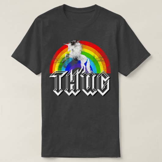 Unicorn Rainbow Thug , Funny distressed Gift T-shirt (Design voorkant)