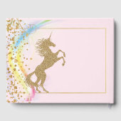 Unicorn Rainbow Verjaardagsfeest Gastboek Gastenboek (Achterkant)
