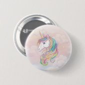 Unicorn rainbow verjaart pins ronde button 5,7 cm (Voorkant /achterkant)