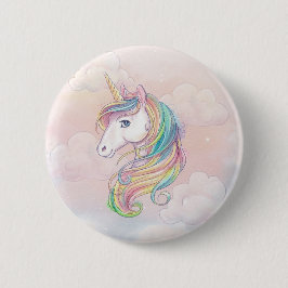 Unicorn rainbow verjaart pins ronde button 5,7 cm