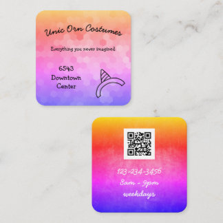 Unicorn Rainbow-Visitekaartje Vierkante Visitekaartje
