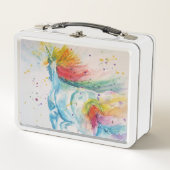 Unicorn Rainbow Waterverf Art Chids Lunch Box (Voorkant)