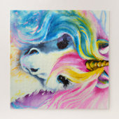 Unicorn Rainbow-Waterverf Legpuzzel (Horizontaal)