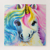 Unicorn Rainbow-Waterverf Legpuzzel (Verticaal)