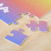 Unicorn Rainbow Waterverf Monogram Naam Legpuzzel (Zijkant)