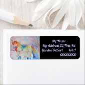 Unicorn Rainbow Waterverf Return Address Labels (Insitu)