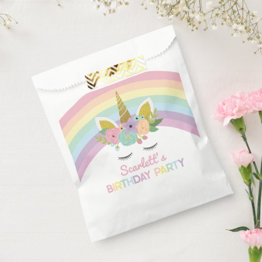 Unicorn Rainbows Birthday Party Bedankzakje (Gezegeld)
