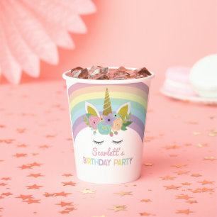 Unicorn Rainbows Birthday Party Papieren Bekers