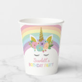 Unicorn Rainbows Birthday Party Papieren Bekers (Achterkant)