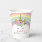 Unicorn Rainbows Birthday Party Papieren Bekers (Voorkant)