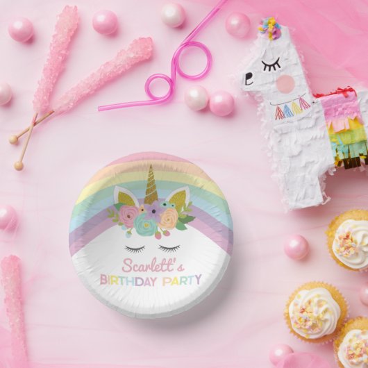 Unicorn Rainbows Birthday Party Papieren Kommen (Feest)