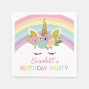 Unicorn Rainbows Birthday Party Servet