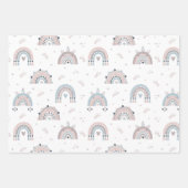 Unicorn Rainbows Boho Trendy Pink Grey Blue Inpakpapier Vel (Voorkant 3)