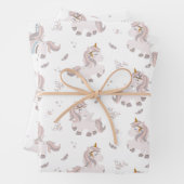 Unicorn Rainbows Boho Trendy Pink Grey Blue Inpakpapier Vel (In situ)