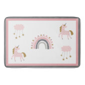 Unicorn Rainbows Stars Pink Boho Pattern Badmat (Voorkant)