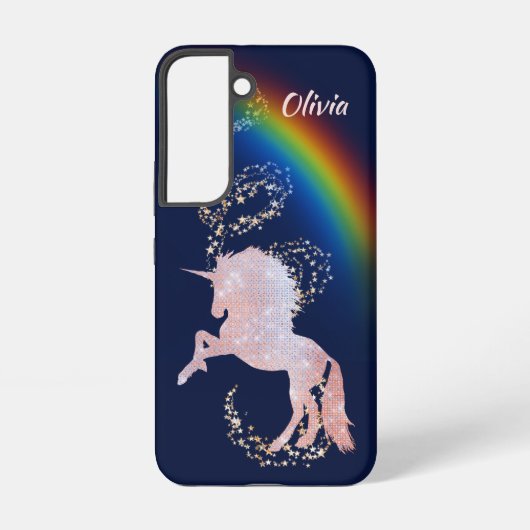 Unicorn Rainbox Stars Sparkle Samsung Galaxy Hoesje (Achterkant)